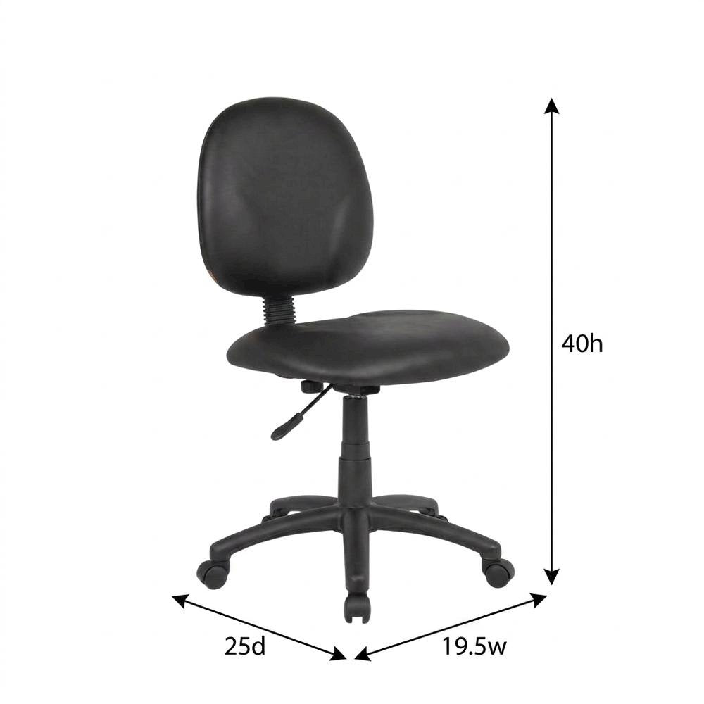 Caressoft Task Chair with Diamond-Stitched Back and Adjustable Seat Height