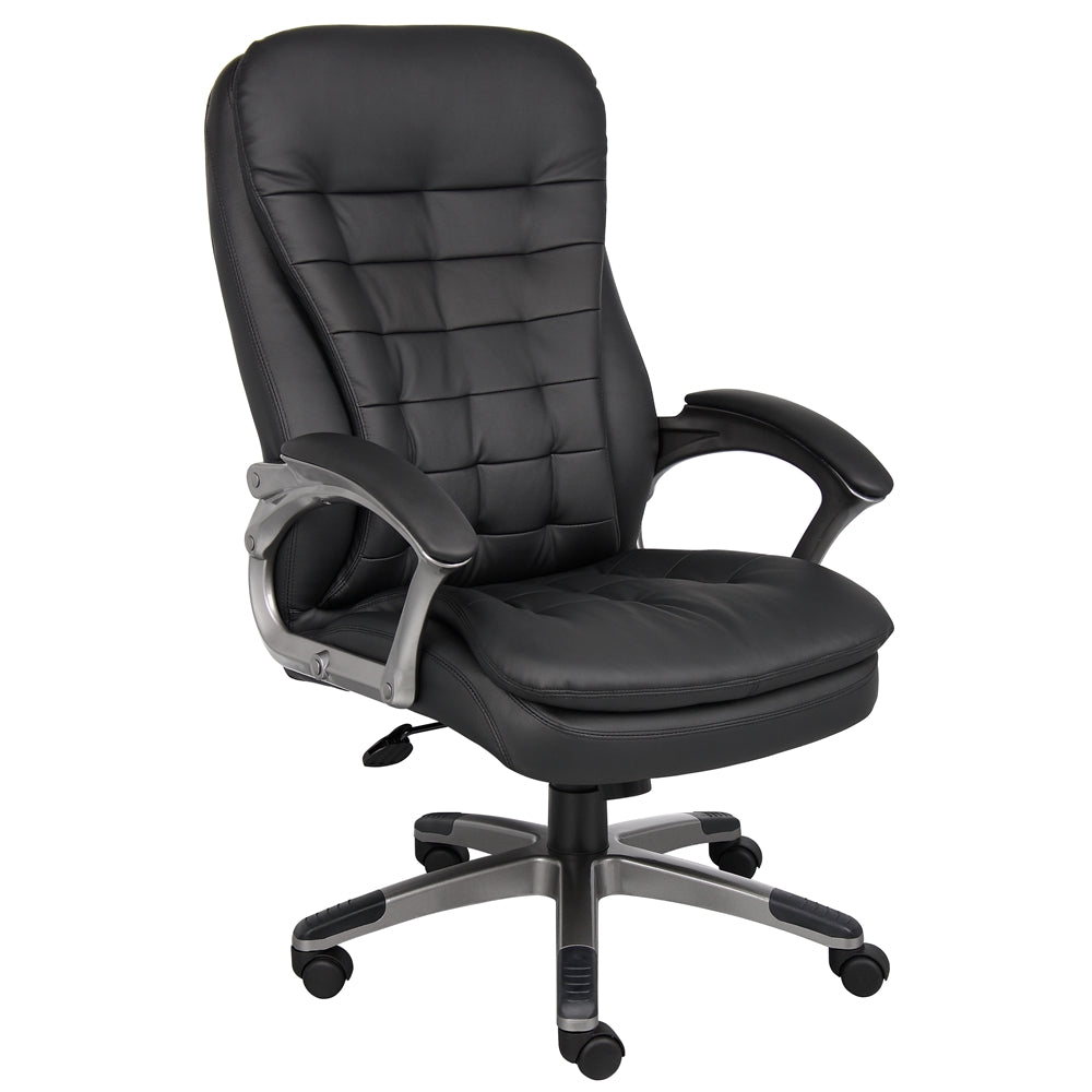 Boss High Back Executive Chair With Pewter Finished Base/Arms