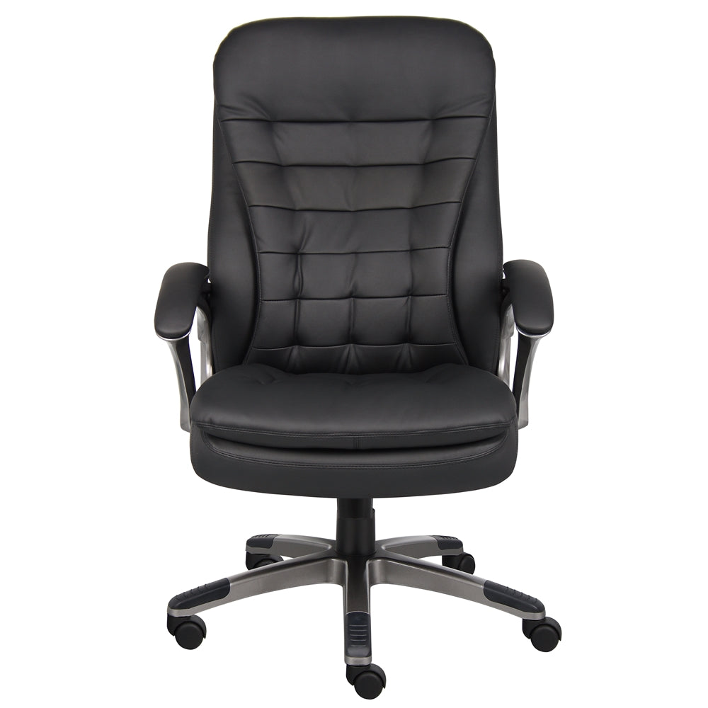 Boss High Back Executive Chair With Pewter Finished Base/Arms