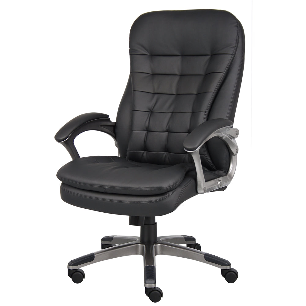 Boss High Back Executive Chair With Pewter Finished Base/Arms