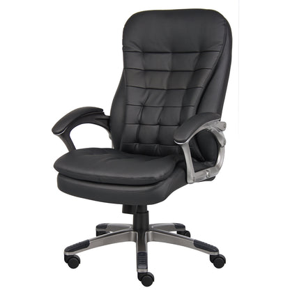 Boss High Back Executive Chair With Pewter Finished Base/Arms