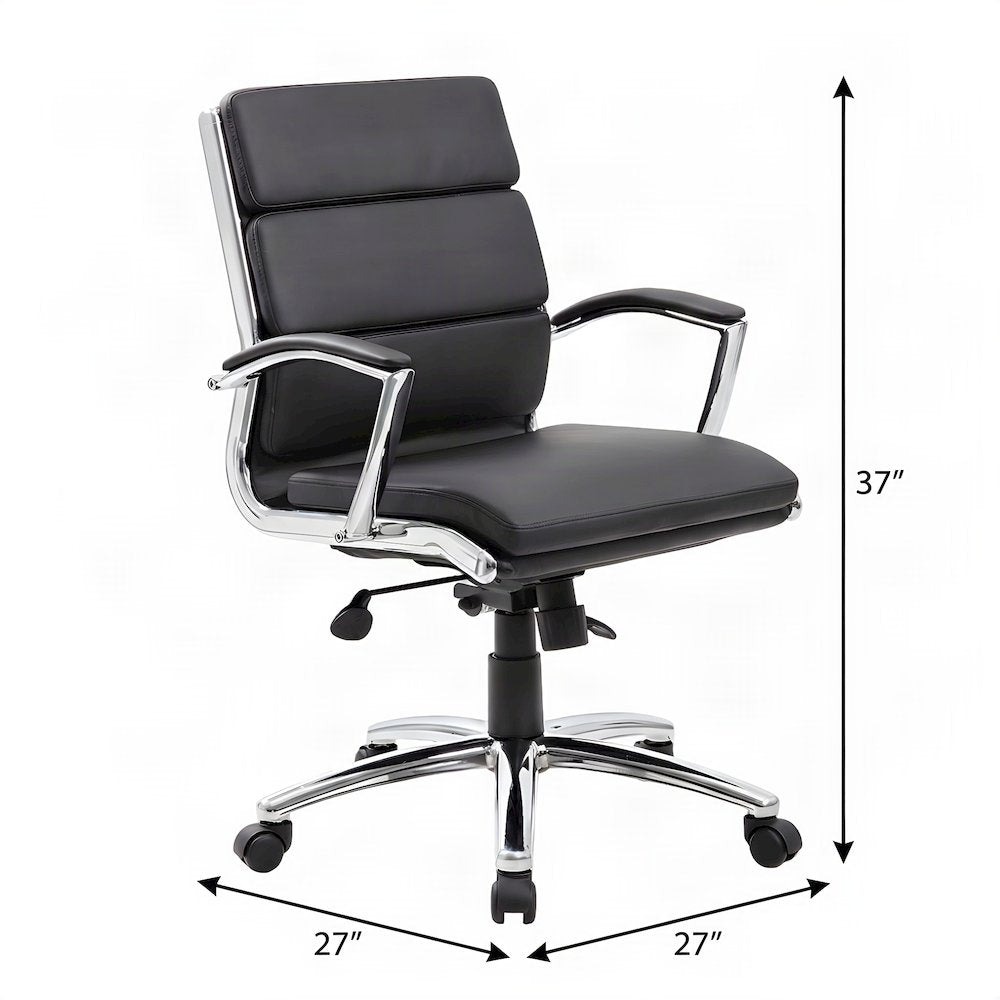 Bison Office Executive Chair with CaressoftPlus and Chrome Base, Black