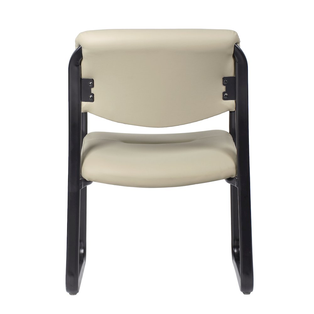 Boss Leather Sled Base Side Chair, Beige