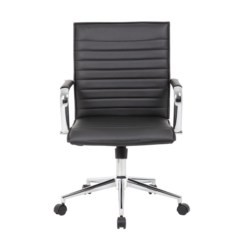 Boss Black Vinyl Hospitality Chair