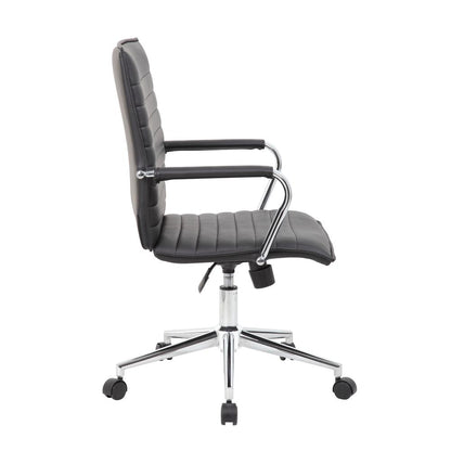 Boss Black Vinyl Hospitality Chair