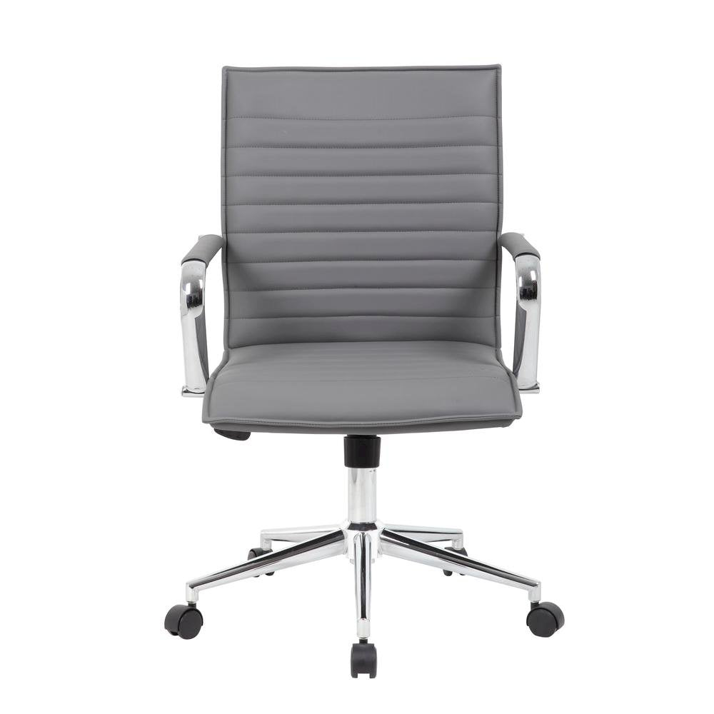 Boss Grey Vinyl Hospitality Chair