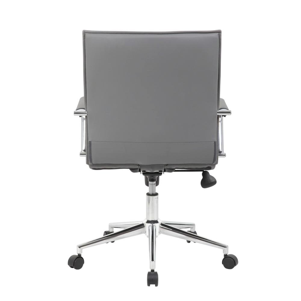 Vinyl Mid-Back Hospitality Chair with Adjustable Arms and a Chrome Base