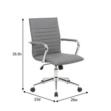 Vinyl Mid-Back Hospitality Chair with Adjustable Arms and a Chrome Base