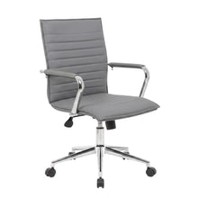 Vinyl Mid-Back Hospitality Chair with Adjustable Arms and a Chrome Base
