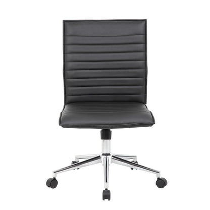 Boss Black Vinyl Armless Hospitality Chair