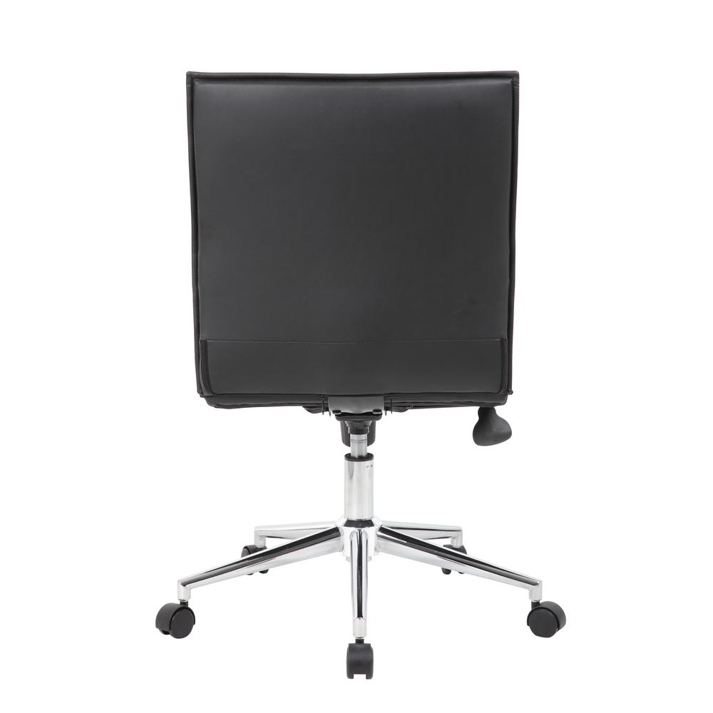 Boss Black Vinyl Armless Hospitality Chair