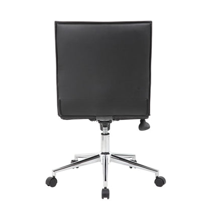Boss Black Vinyl Armless Hospitality Chair