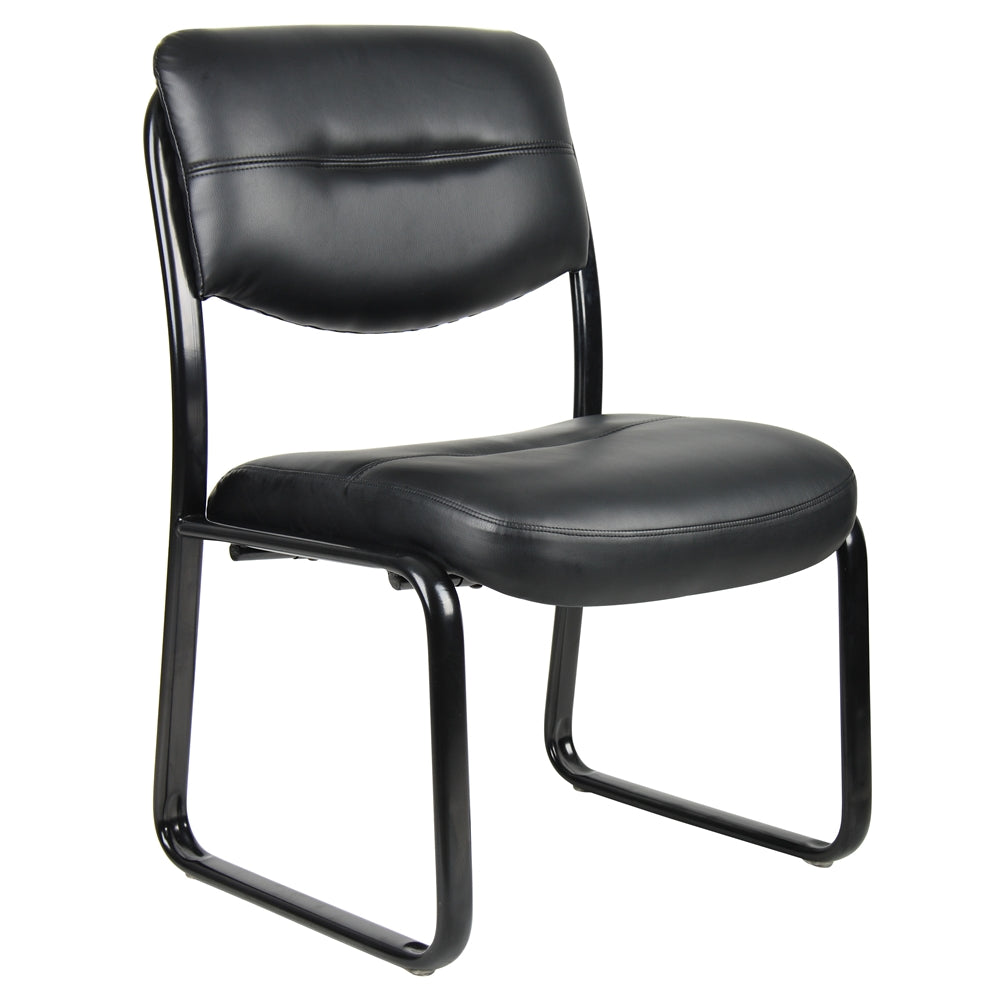 Boss Leather Sled Base Side Chair