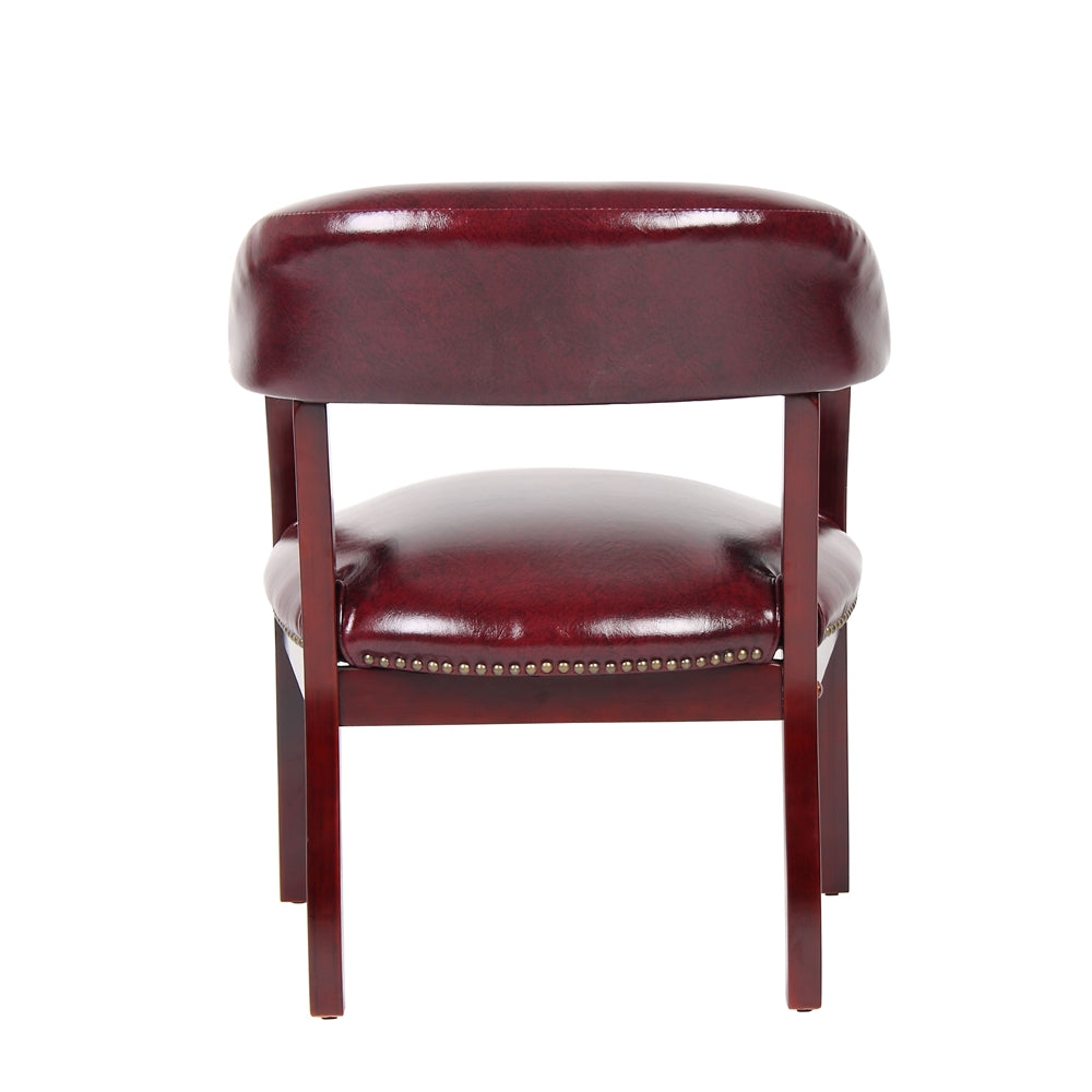 Boss Captain's Chair In Burgundy Vinyl