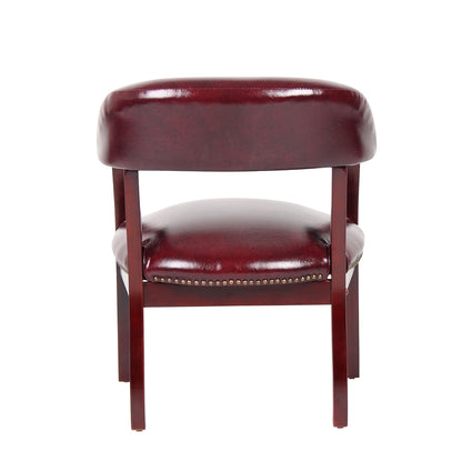 Boss Captain's Chair In Burgundy Vinyl