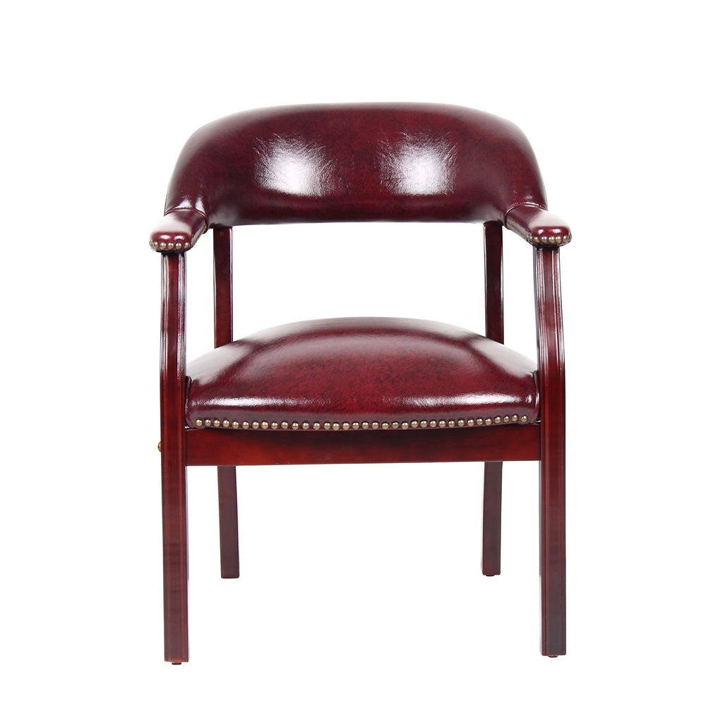 Boss Captain's Chair In Burgundy Vinyl