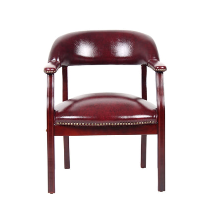 Boss Captain's Chair In Burgundy Vinyl