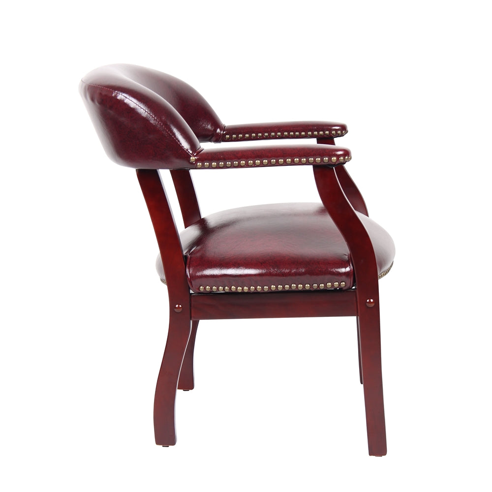 Boss Captain's Chair In Burgundy Vinyl