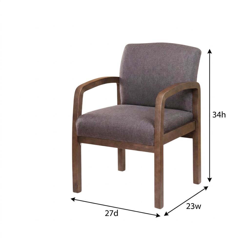 Linen-Upholstered Guest Chair with Tool-Free Assembly and Driftwood Base