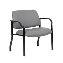 Vinyl-Upholstered Guest Chair with Arms and Steel Frame, 500 lb. Capacity, Grey