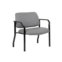 Vinyl Guest Chair with Arms and Steel 4-Leg Base for Living Room, Grey