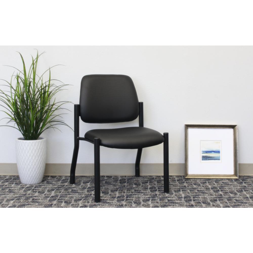 Boss Antimicrobial Armless Guest Chair, 300 lb. weight capacity