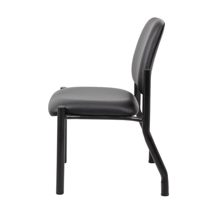 Boss Antimicrobial Armless Guest Chair, 300 lb. weight capacity