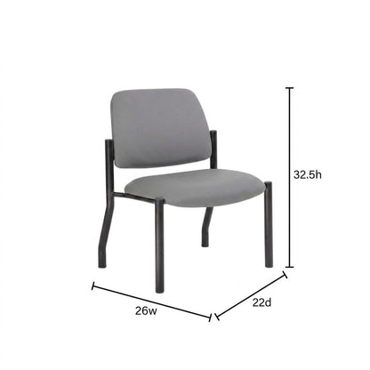 Vinyl Armless Guest Chair with 4-Leg Steel Base, 400 lb Capacity, Grey