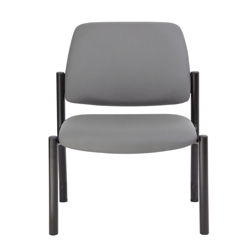 Vinyl Armless Guest Chair with 4-Leg Steel Base, 400 lb Capacity, Grey