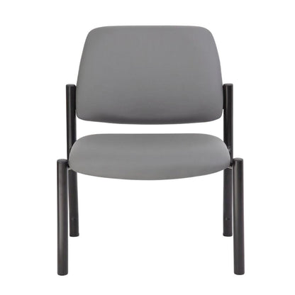 Vinyl Armless Guest Chair with 4-Leg Steel Base, 400 lb Capacity, Grey