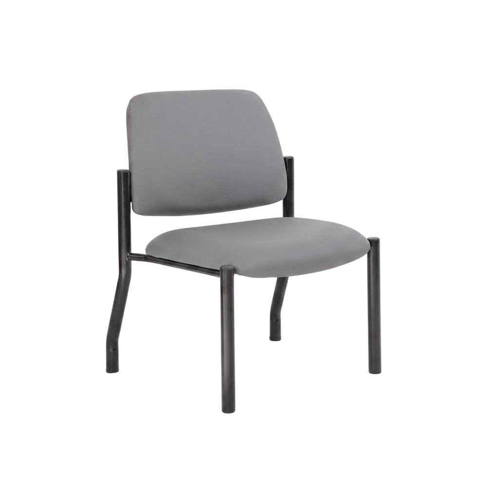 Vinyl Armless Guest Chair with 4-Leg Steel Base, 400 lb Capacity, Grey
