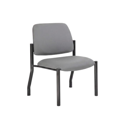 Vinyl Armless Guest Chair with 4-Leg Steel Base, 400 lb Capacity, Grey