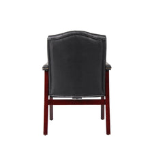 Boss Traditional Black Caressoft Guest Chair W/ Mahogany Finish
