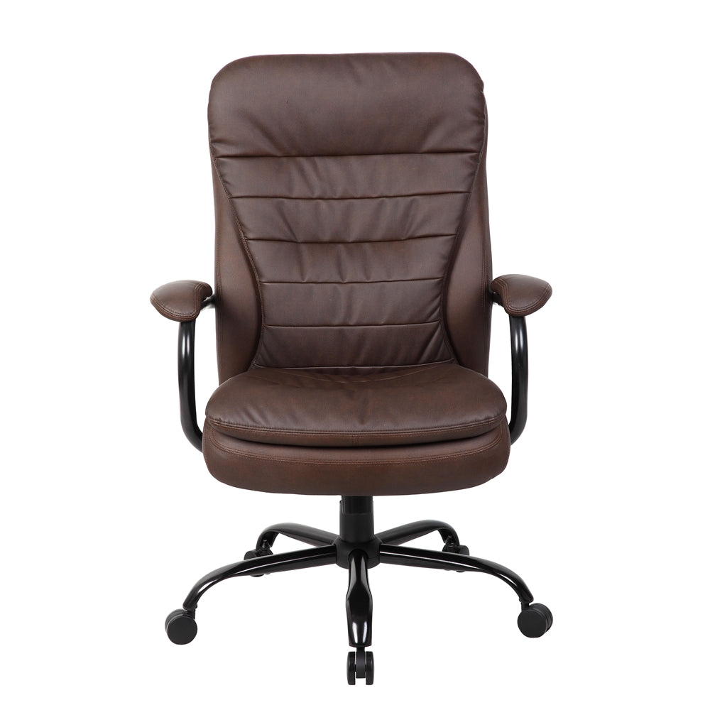 Boss Heavy Duty Double Plush LeatherPlus Chair - 400 Lbs.