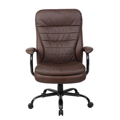 Boss Heavy Duty Double Plush LeatherPlus Chair - 400 Lbs.