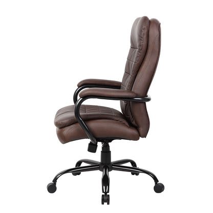 Boss Heavy Duty Double Plush LeatherPlus Chair - 400 Lbs.