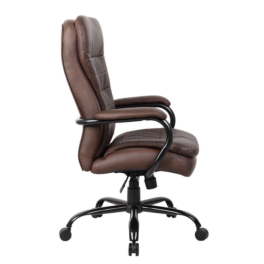 Boss Heavy Duty Double Plush LeatherPlus Chair - 400 Lbs.