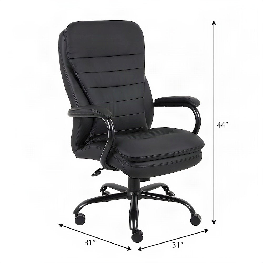 Bison Office Heavy-Duty High-Back Office Chair with CaressoftPlus, Black
