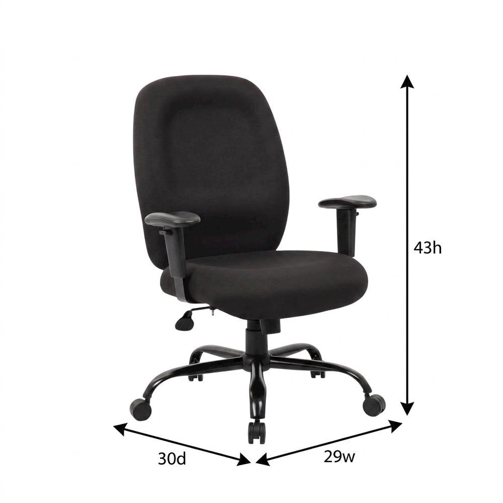 Crepe High-Back Task Chair with Steel Base and Adjustable Arms, 400 lb