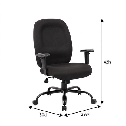 Crepe High-Back Task Chair with Steel Base and Adjustable Arms, 400 lb