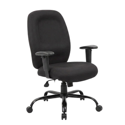Crepe High-Back Task Chair with Steel Base and Adjustable Arms, 400 lb