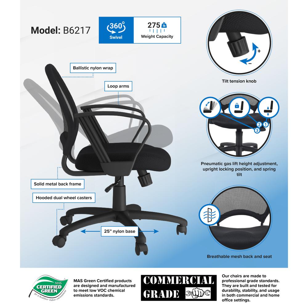 Boss Mesh Chair With Loop Arms