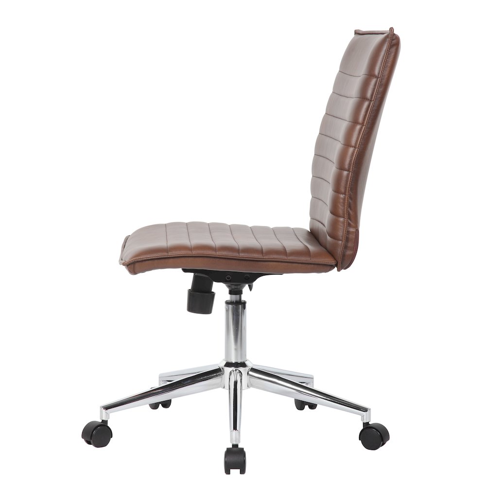 Boss Brown Vinyl Armless Hospitality Chair