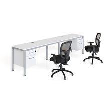 Double Desk, Side By Side With (2) Pedestals, 48" X 24"