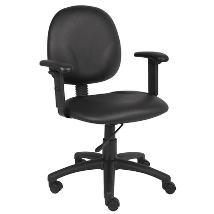 Boss Diamond Task Chair In Black Caressoft W/ Adjustable Arms