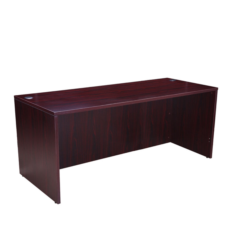 Boss Desk Shell, 71"W X 36"D, Mahogany