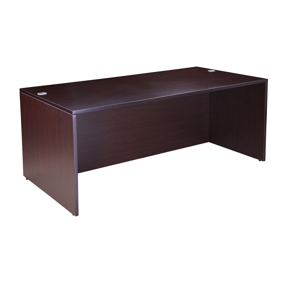Boss Desk Shell, 71"W X 36"D, Mahogany