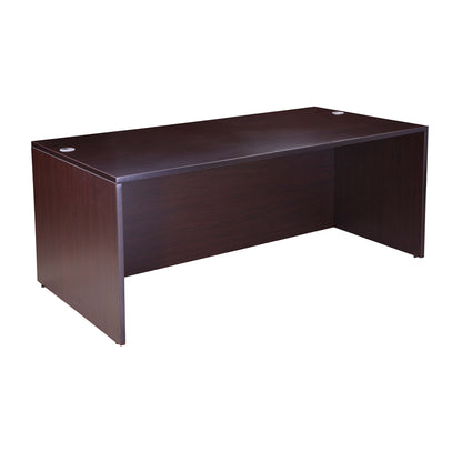 Boss Desk Shell, 71"W X 36"D, Mahogany