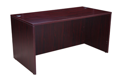 Boss Desk Shell, 60"W X 30"D, Mahogany