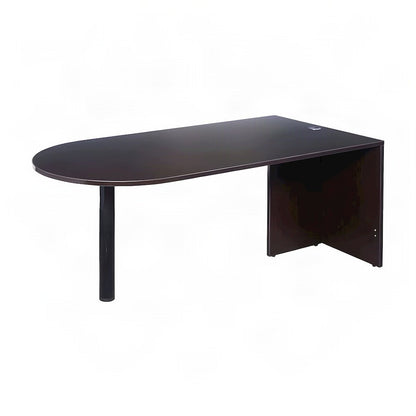 Bison Office Wooden Wood Desk with Bullet-Shaped Top and Wide Mocha Finish